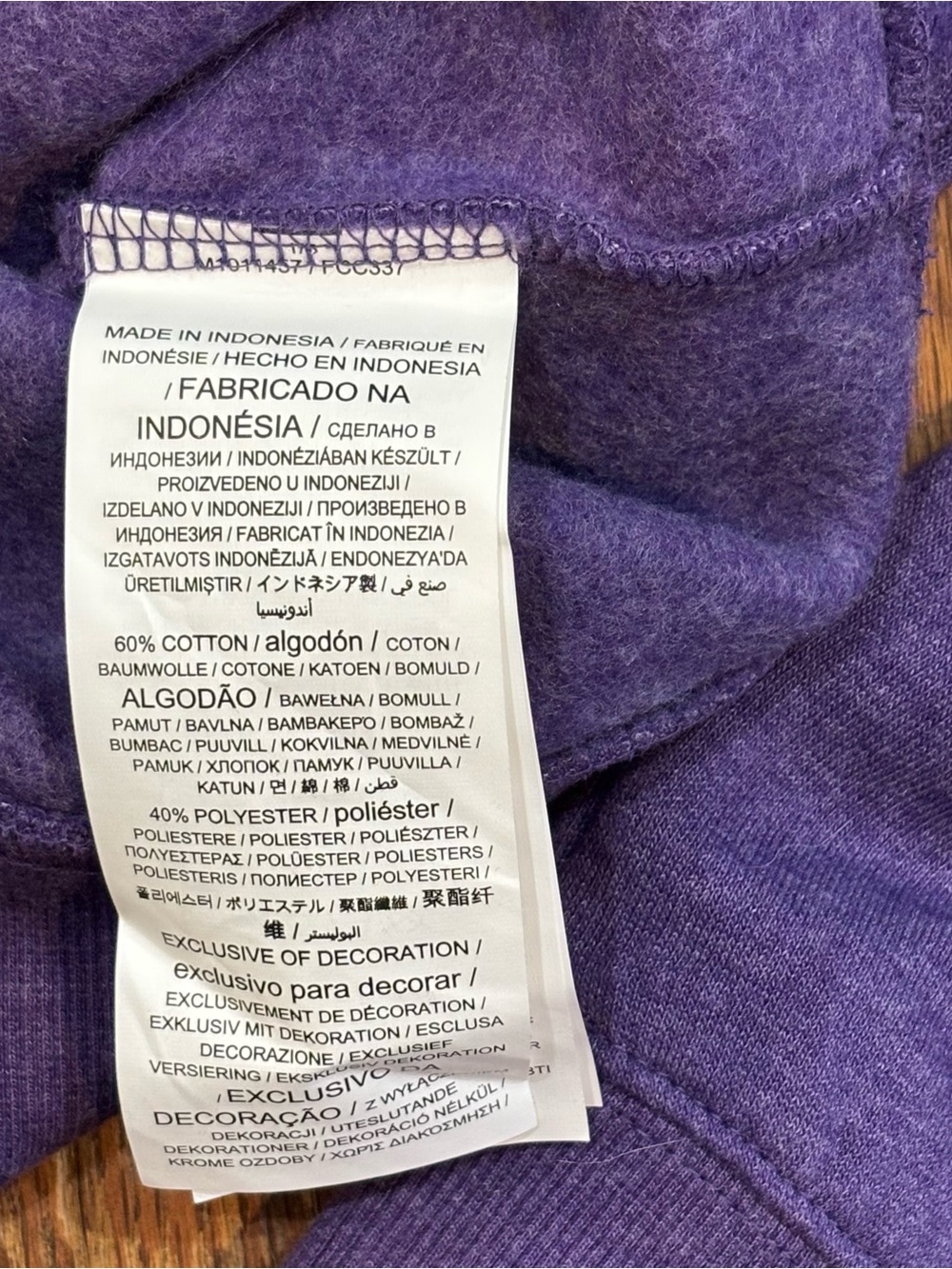 University of Washington Huskies Hoodie Sweatshirt Purple/Grey Men's Medium - Picture 9 of 10